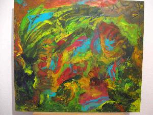 Farben-Spektakel 80 x 70 cm; Acrylfarbe auf Hartfaser